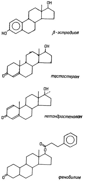 Рис. II.92. Половые гормоны и некоторые синтетические анаболики